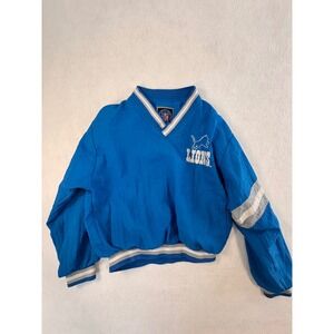 Vintage Pro Tuff Detroit Lions NFL Boys Medium 10-12 Blue Pullover Windbreaker